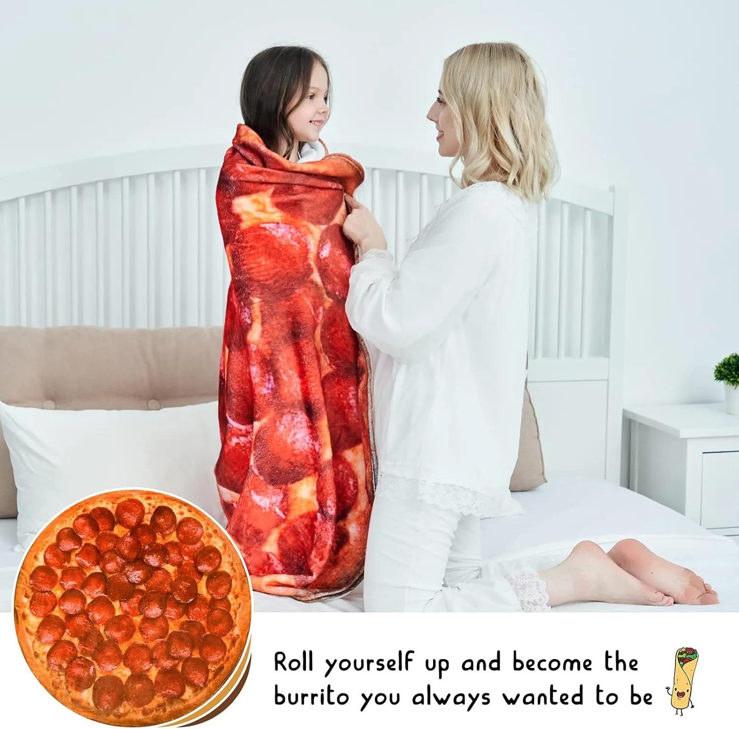 Giant Pizza Blanket – soft flannel texture detail
