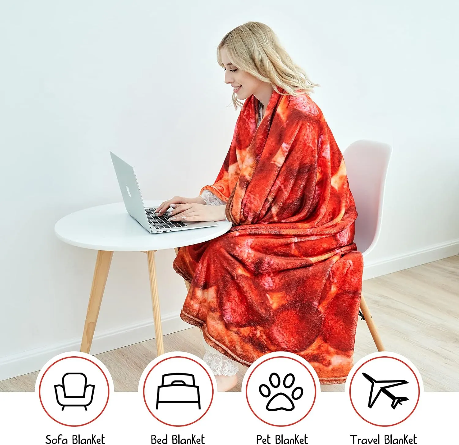 Giant Pizza Blanket – cozy couch companion