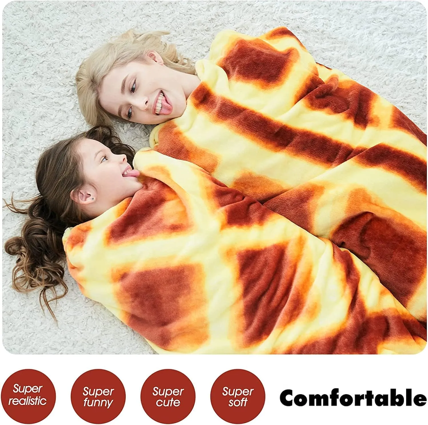 Waffles Blanket – soft flannel texture close-up